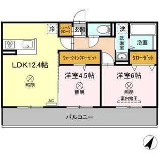 ゼンティール川崎地【2階】の間取り