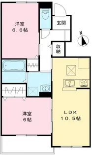 ユアメゾン益野 B【102号室号室】の間取り