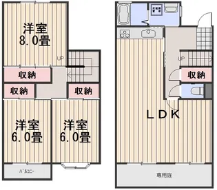 タウンスペーシアA【A-1号室】の間取り