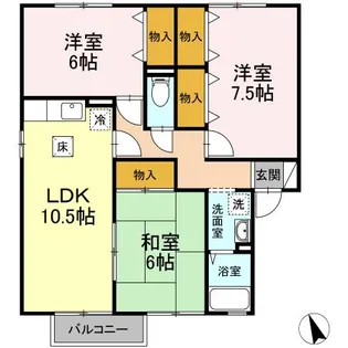 あかり A棟【1階】の間取り