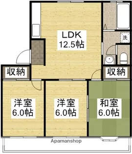 センスフルタウン西王寺Ⅰ A棟【2階】の間取り