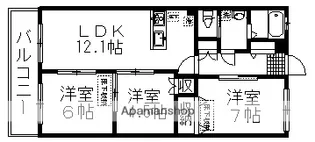 ルネス武田【1階】の間取り