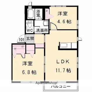 ラ・パルテール津島京町 五番館【2階】の間取り