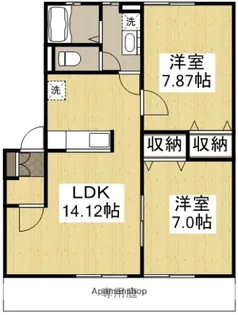 ヌーヴォー・シャンテ D【1階】の間取り