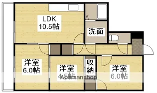 ネクスト倉田 西館【6階】の間取り