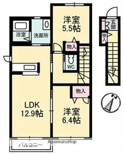 コーポ カノン A棟【2階】の間取り