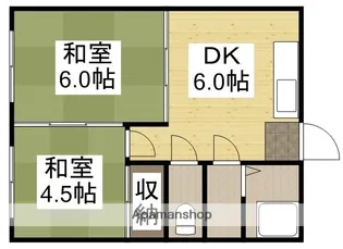原田アパート【202号室】の間取り