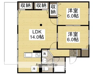 シャンポール東川原【1階】の間取り