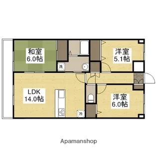 ルネス下中野マンション【1階】の間取り