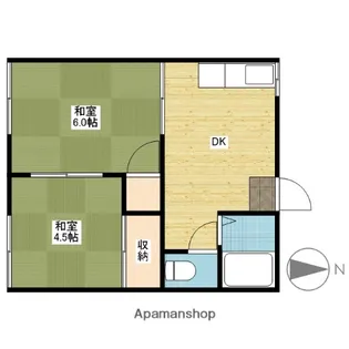 清水コーポE【1階】の間取り