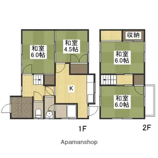 岡山県岡山市中区国富【一戸建】の間取り