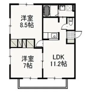 ティエラB【2階】の間取り