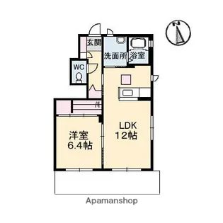 ラ・パルテール豊成 壱番館【1階】の間取り