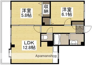フォブール富田【102号室】の間取り