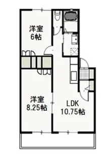 ヌーヴォー・シャンテB【1階】の間取り