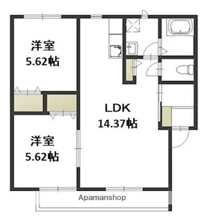 サンパティオ大福 Ⅱ【2階】の間取り
