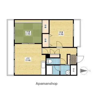 ベルメゾン東光豊成【604号室】の間取り