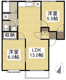 グリーンパーク西辛川C【2階】の間取り