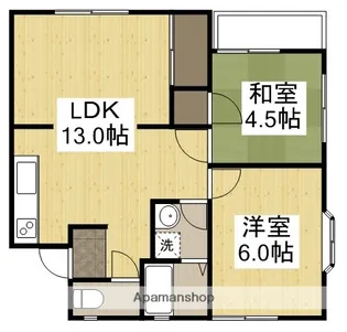 レティシア関Ⅰ【1B号室】の間取り
