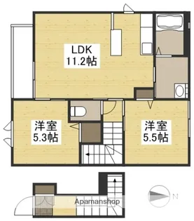 ラ・パルテール平井 参番館【2階】の間取り