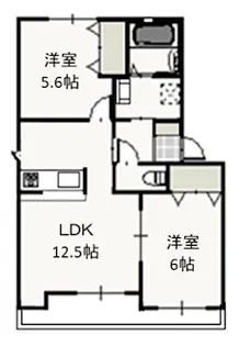 コーポ悠【1階】の間取り