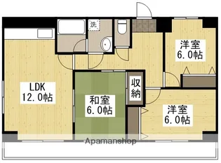 アリベ国富【203号室】の間取り