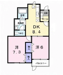 サンシティ東新田A【1階】の間取り