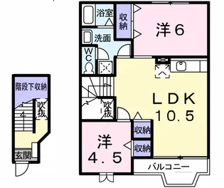 メイツクレストールB【2階】の間取り