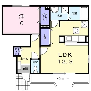 グランディール B【1階】の間取り