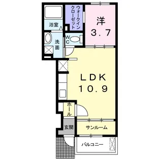 ラ・ベルコリーヌA【1階】の間取り