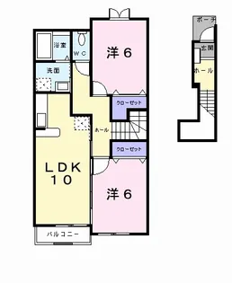 ベルメゾン A棟【2階】の間取り