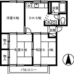 サンライズ岡南【2階】の間取り