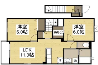プレステージ花ずいE【2階】の間取り