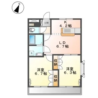 レジデンス和気 A棟【1階】の間取り
