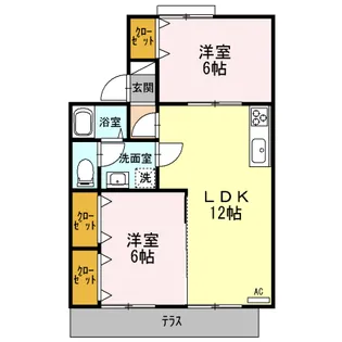 セジュール大元【2階】の間取り
