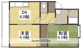 ウィンズ下中野 A【202号室】の間取り