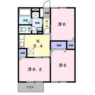 サンシティー臼井C【1階】の間取り