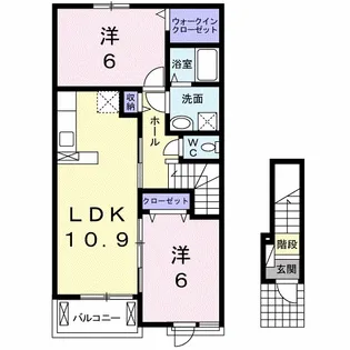 バウム ヴィラージュ【2階】の間取り