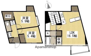 岡山県岡山市中区徳吉町1丁目【テラスハウス】の間取り