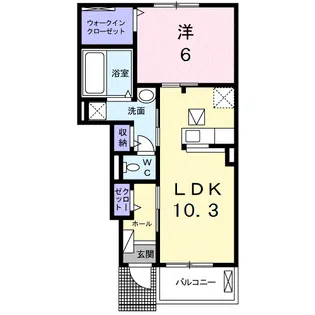 ルーチェ ソラーレA【1階】の間取り