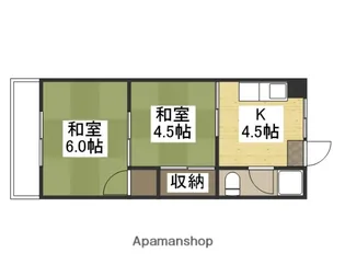岡山県岡山市中区原尾島3丁目【テラスハウス】の間取り