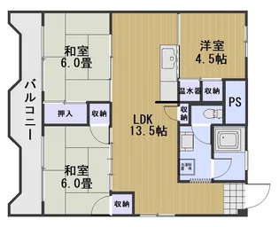 吉備ハイコーポ【4階】の間取り