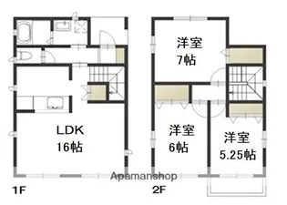 岡山県岡山市中区国富【一戸建】の間取り