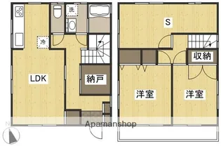 岡山県岡山市北区東古松【一戸建】の間取り