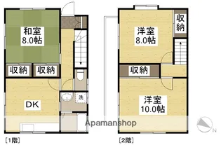 岡山県岡山市北区田中【一戸建】の間取り