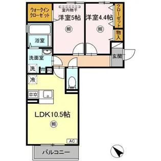 ゴールドウイング B棟【2階】の間取り