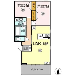 コート・ラベンダー北長瀬【2階】の間取り
