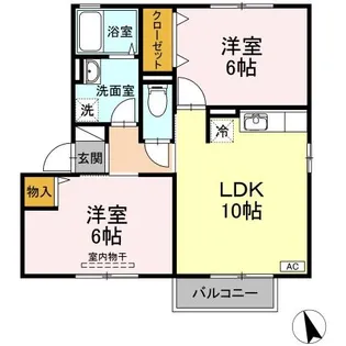 グリーンコート B棟【2階】の間取り