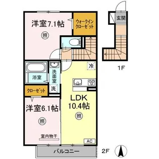 グラシューヴェルジェ A棟【2階】の間取り
