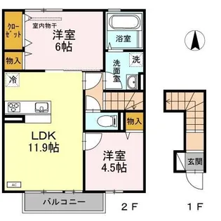 アピテ・ボナール【2階】の間取り